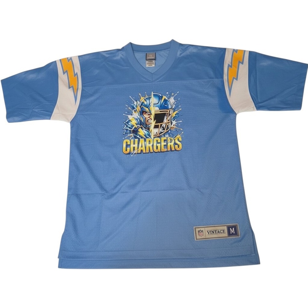 NFL Pro Line Vintage Football Jersey Mens Med. Chargers With Split Face Graphic